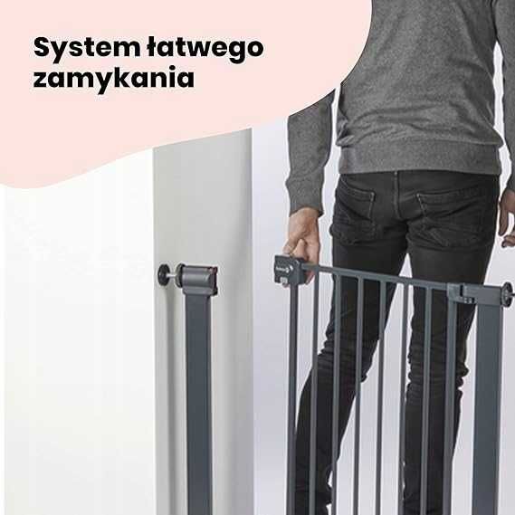 Barierka na drzwi Safety 1ST rozporowa, Securetech metal 73-80x73 cm