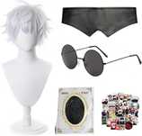 Jujuts Kais Cosplay Peruka Goj. Sator Kostium Peruka z Okularami Q521