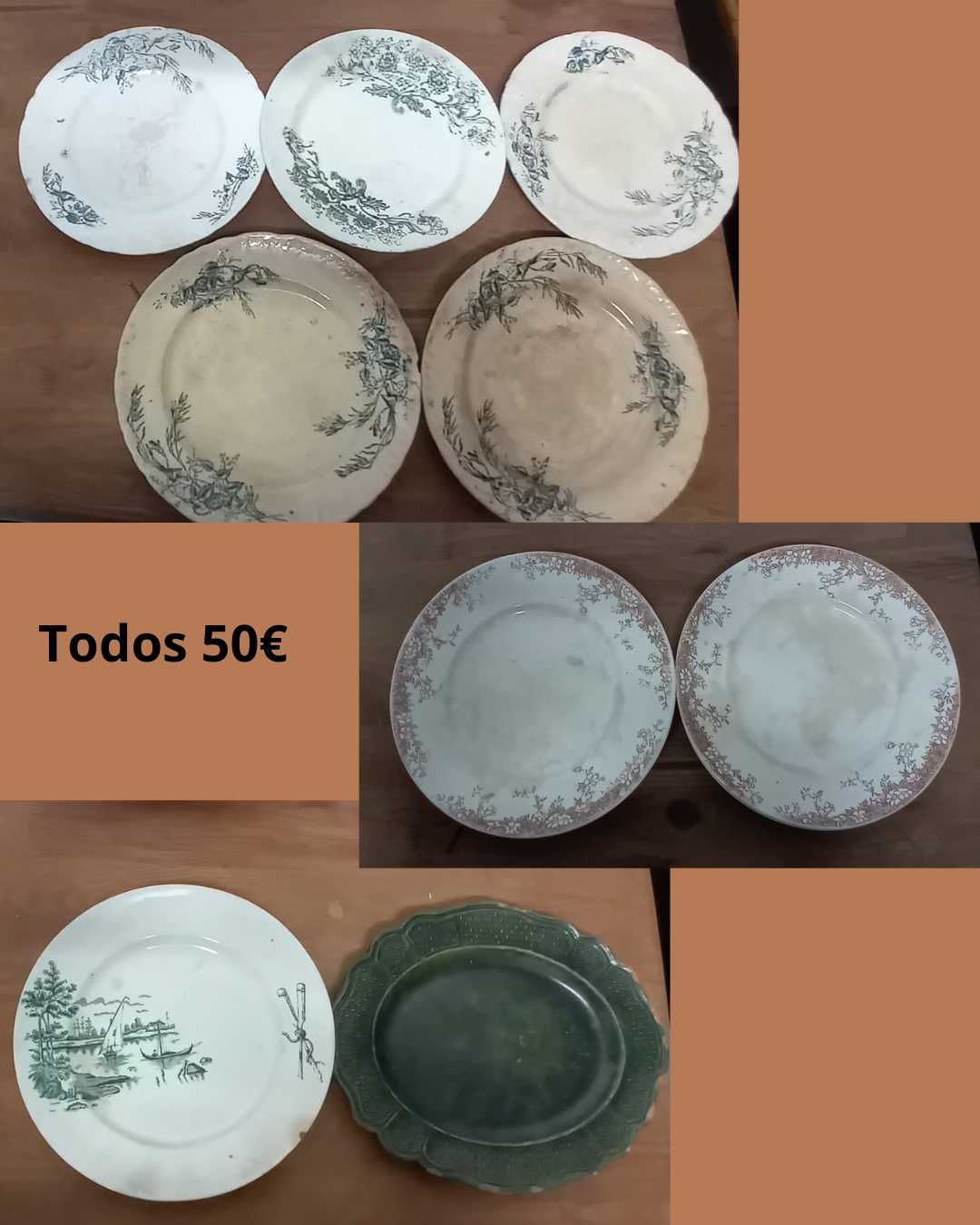 Pratos antigos de coleção