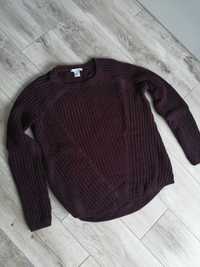 Sweter hm rozmiar XS bordowy oversize