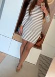 H&M bawełniana sukienka tuba mini w paski czarno białe 36 38