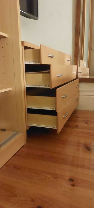 Conjunto de quarto, cama, colchao e cómoda