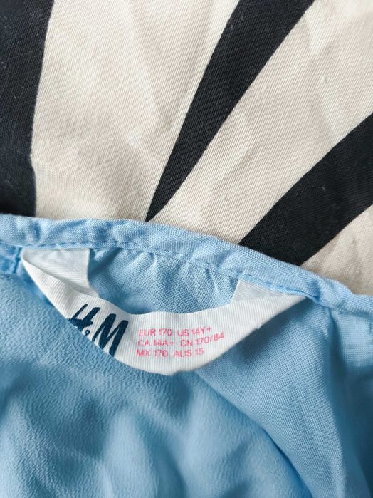 Bluzka falbany niebieska H&M 36