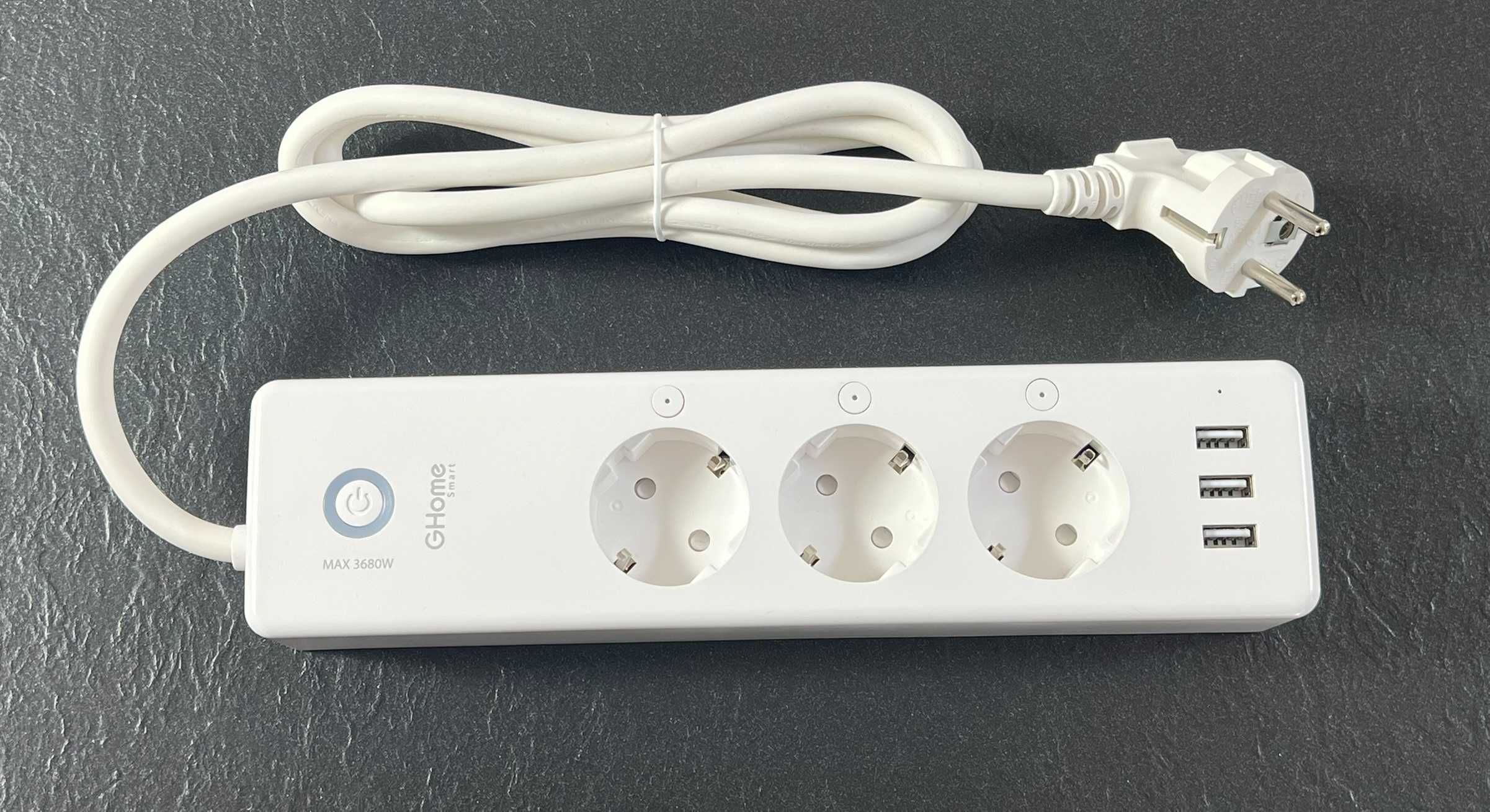Inteligentna listwa zasilająca GHome z 3 gniazdami AC i 3 portami USB