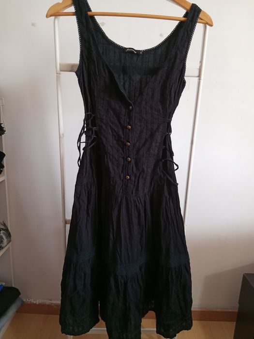 Vestido lindo para verão, preto tamanho S