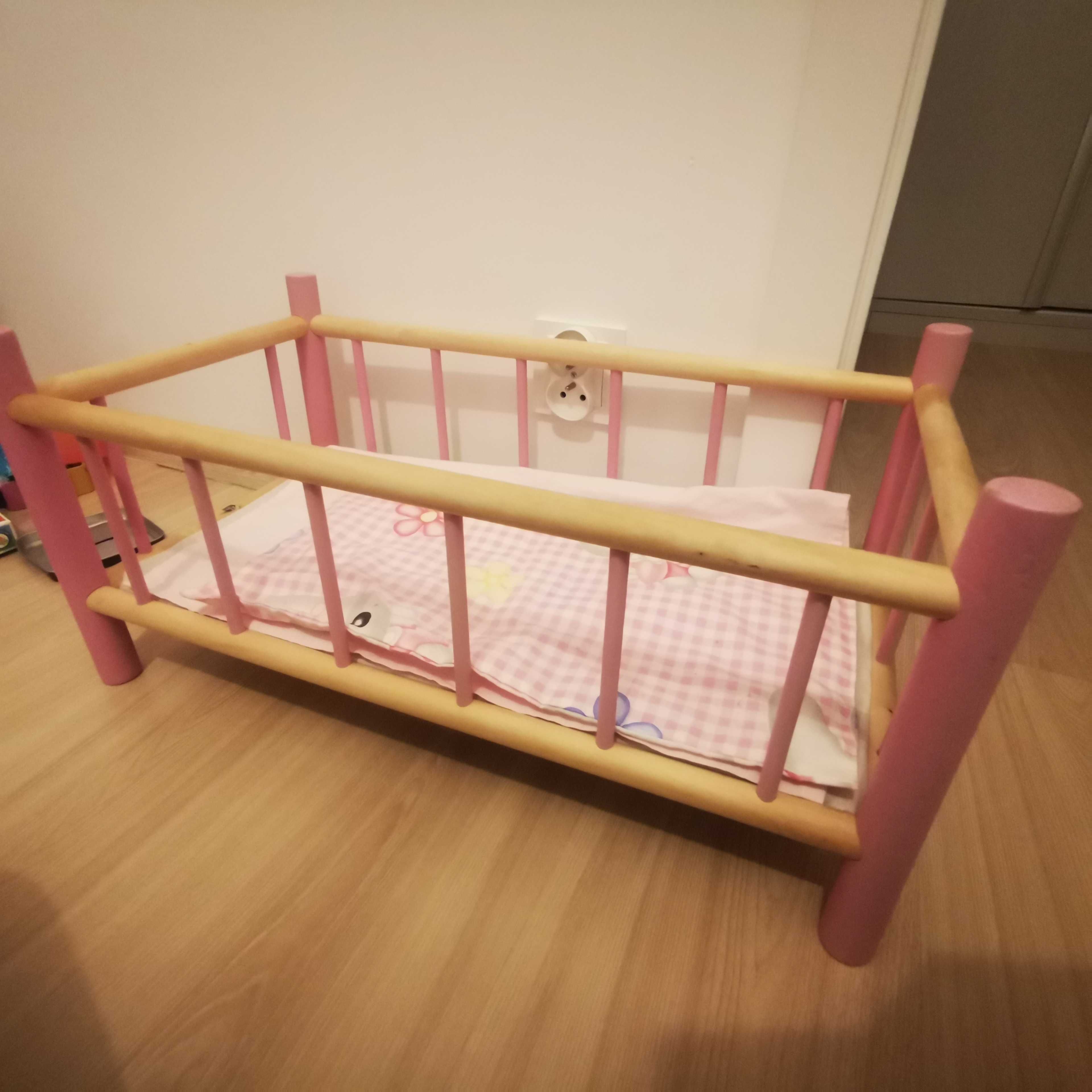 Łóżeczko drewniane dla lalek