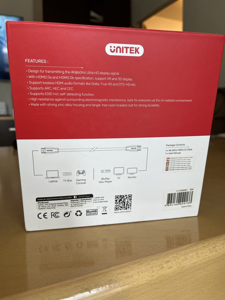 Przewod HDMI Unitek 10m