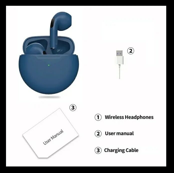 Бездротові навушники TWS Pro 6, Bluetooth