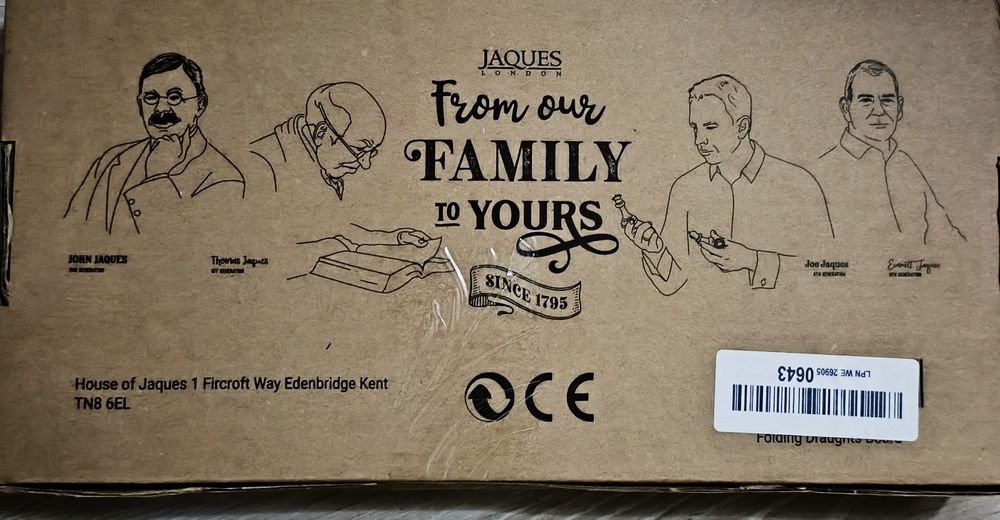 Warcaby stworzone wlasnorecznie orzez rodzine Jaques 1795r