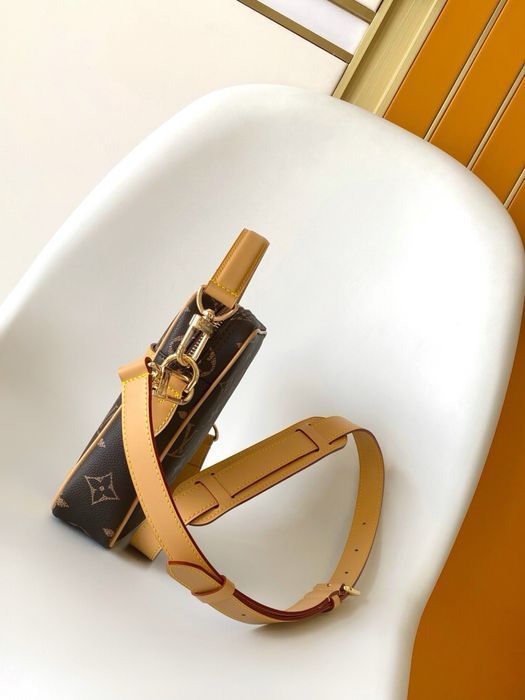 Сумка мужская Louis Vuitton унисекс коричневая кожаная через плечо