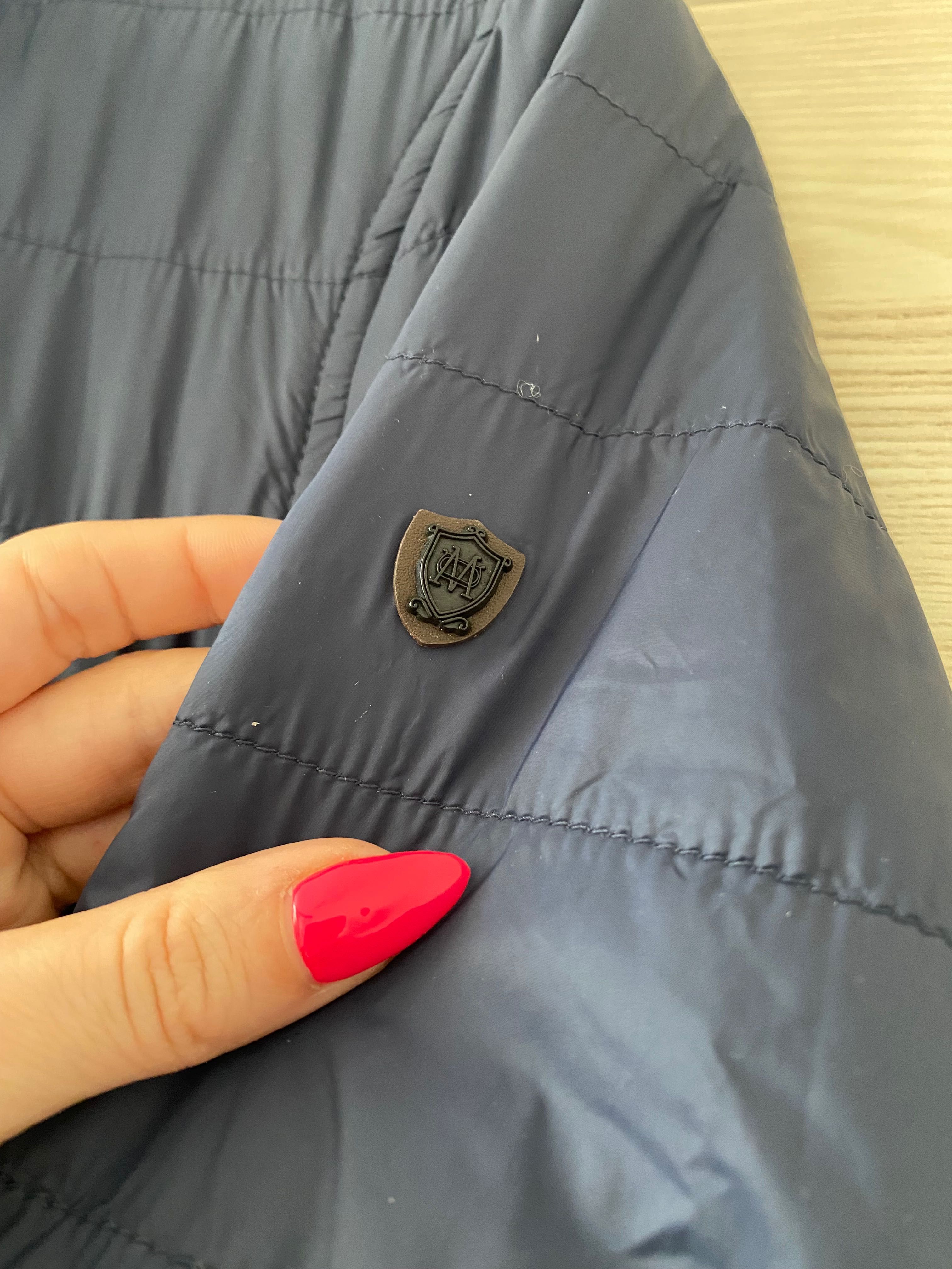Massimo Dutti kurtka przejściowa wiosenna męska granatowa puch L