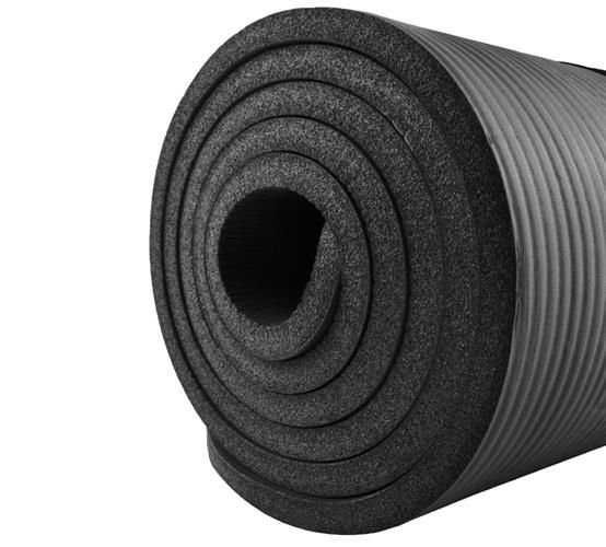 Mata fitness do ćwiczeń gruba czarna 181 x 61,5 x 1cm