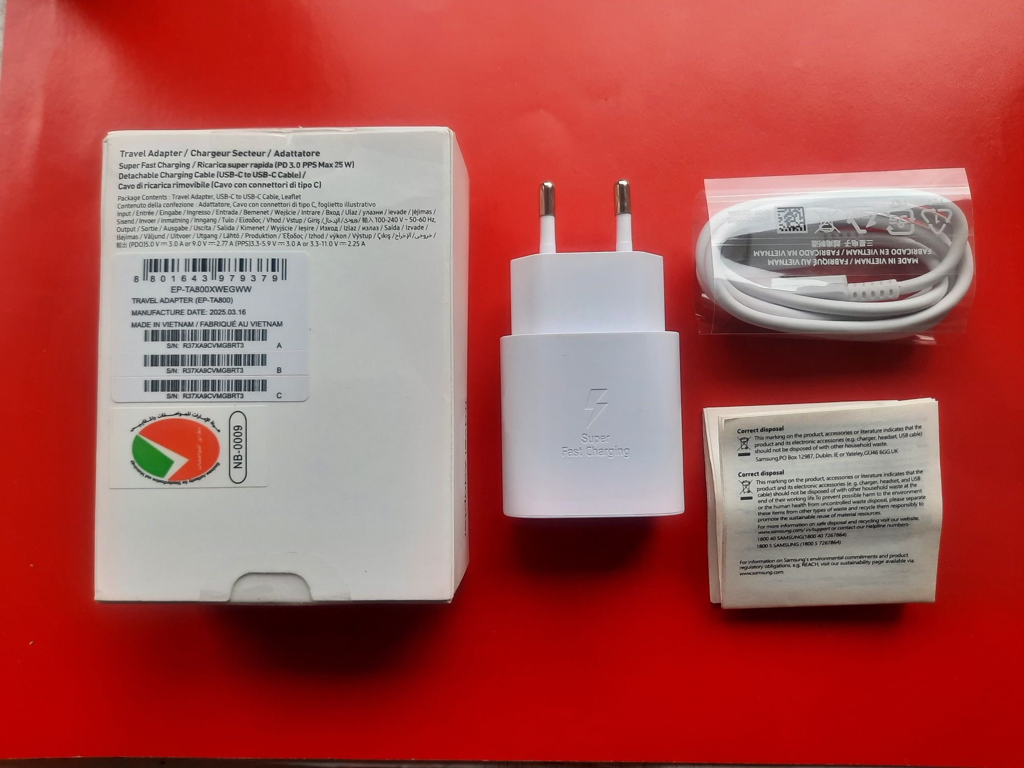 Супер швидка зарядка Оригінал Samsung 25W Блок + Кабель Type-C