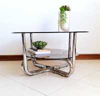 Mesa de centro redonda com 2 vidros - Round coffee table