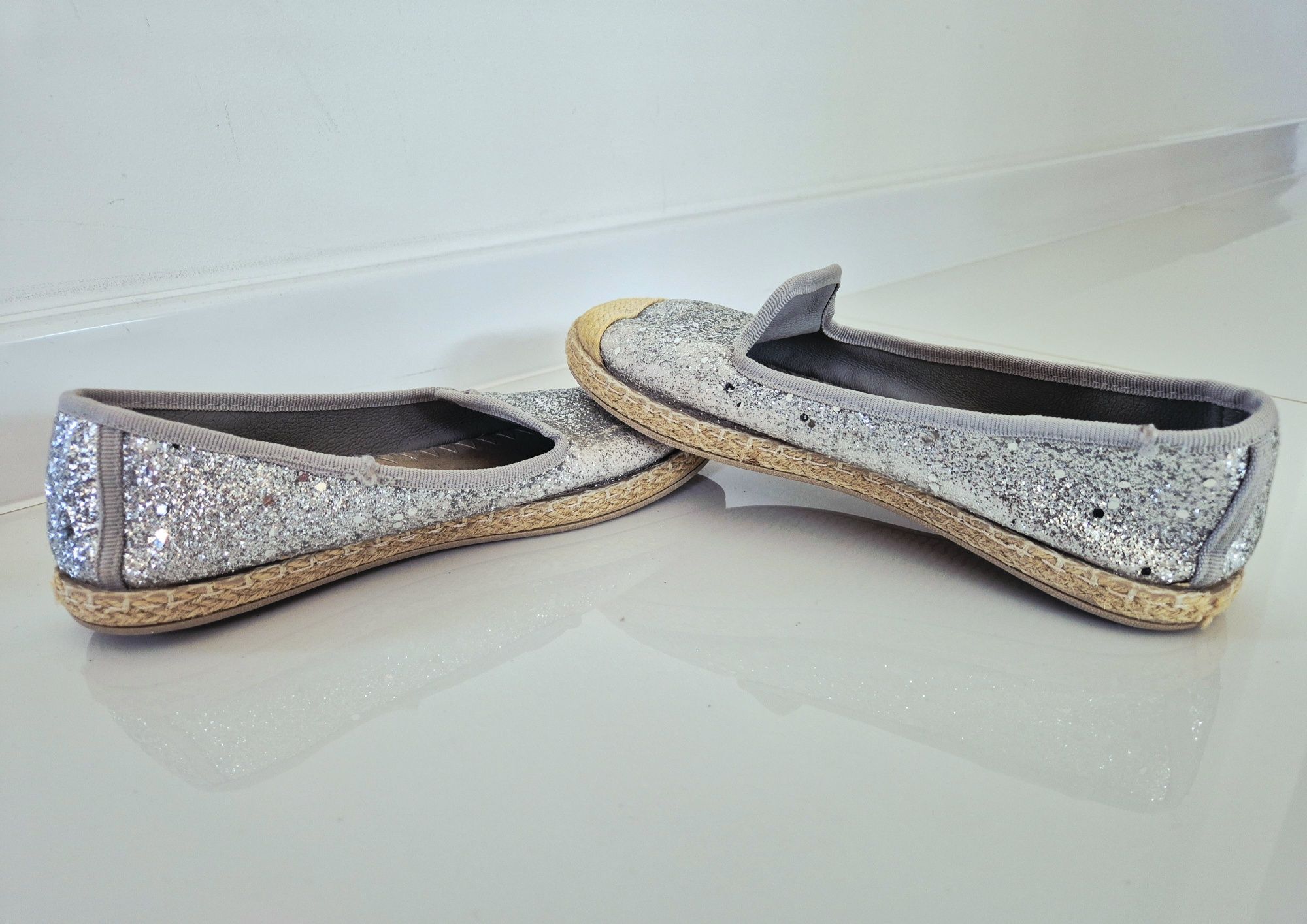 Espadryle brokatowe