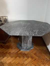 Mesa de jantar em  Pedra Marmore Cinza hexagonal