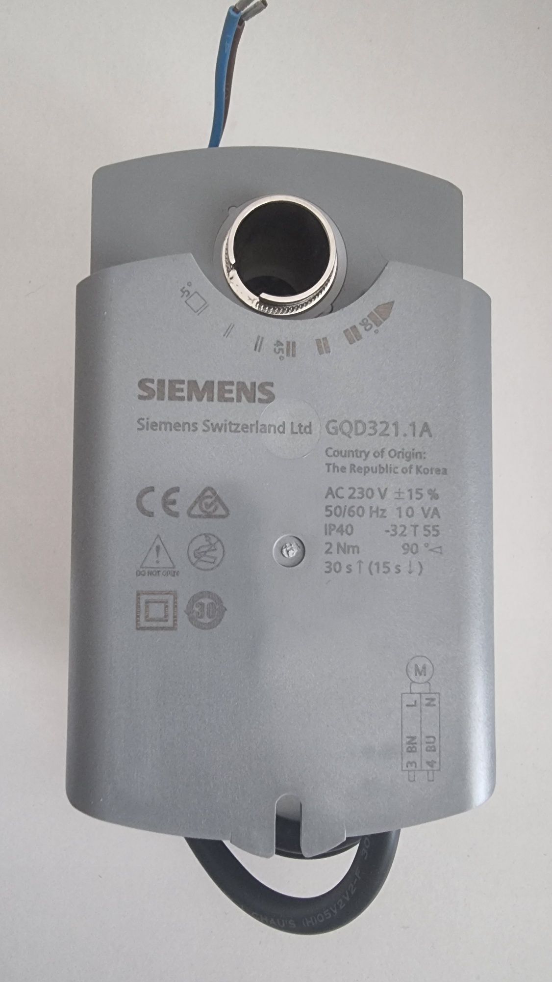 Siemens GQD321.1A (220 В) Привод із вбудованою поворотною пружиною для