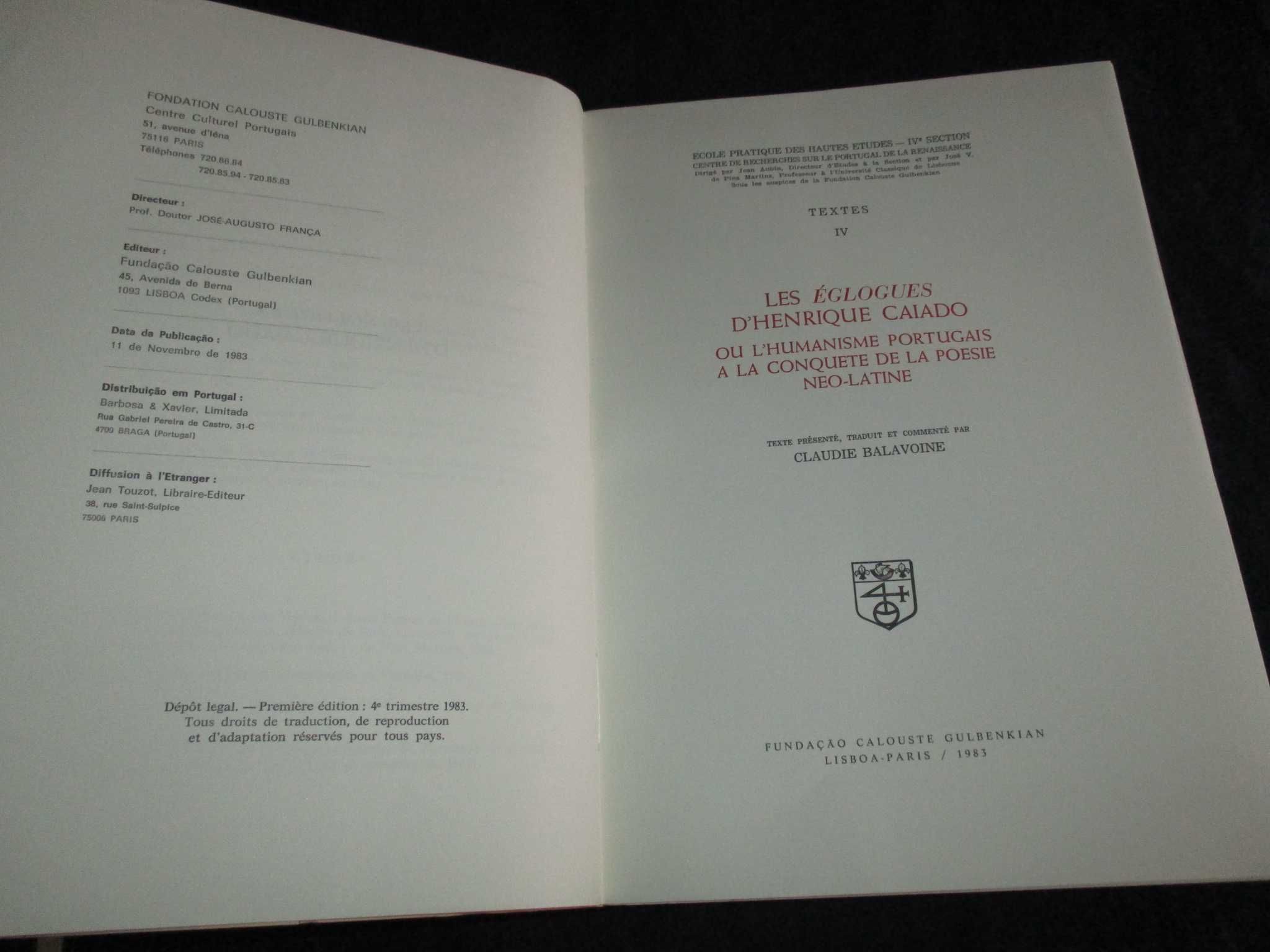 Livro Les Églogues d'Henrique Caiado ou l'Humanisme Portugais