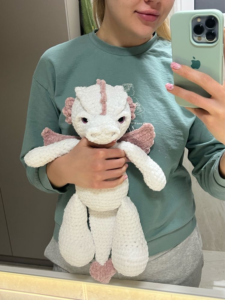 Вʼязана іграшка дракон плюшевий HANDMADE
