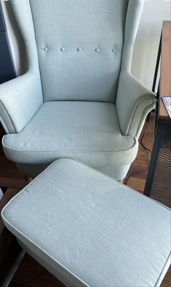 Ikea fotel podnozek Strandmon