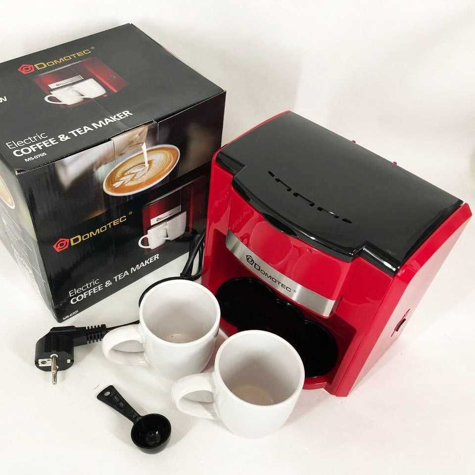 Крапельна кавоварка Domotec, з двома порцеляновими чашками в комплекті