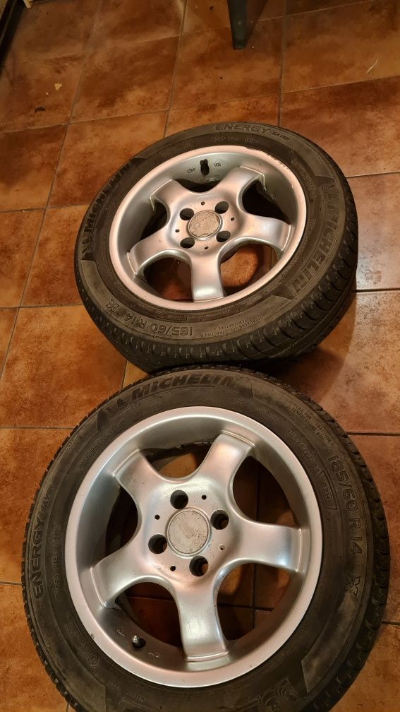 2x Alufelga+opona Michelin Vw Seat 4x100 185/60 r14