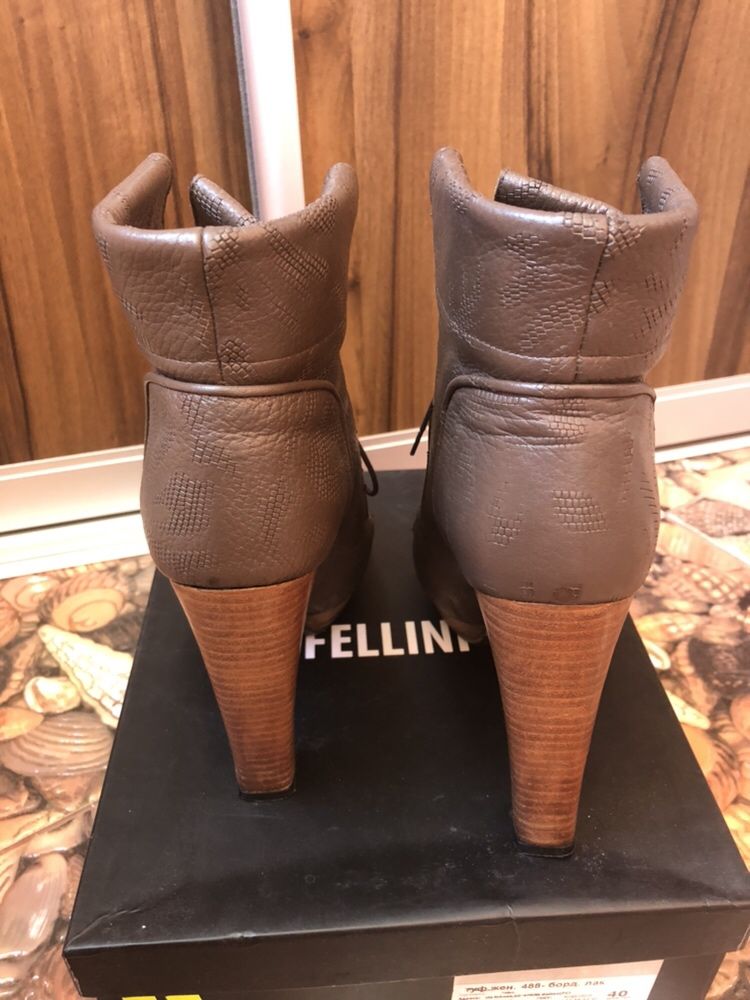 Ботильоны кожаные стильные Fellini