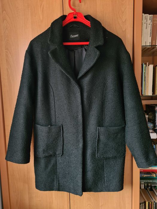 Czarny płaszcz przejściowy, 38,C&A