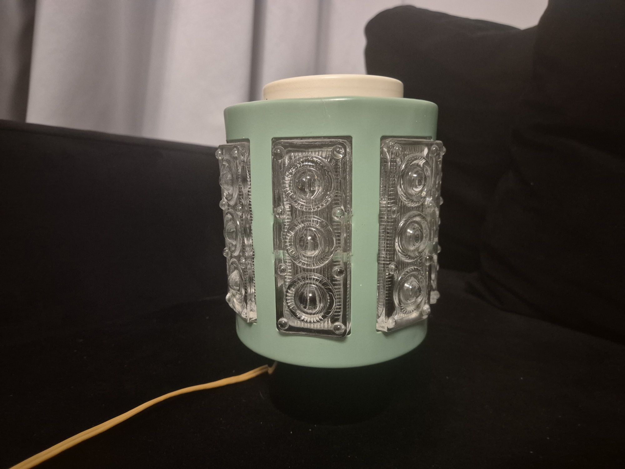 Lampka nocna vintage PRL lata 60/70. sprawna, zielona