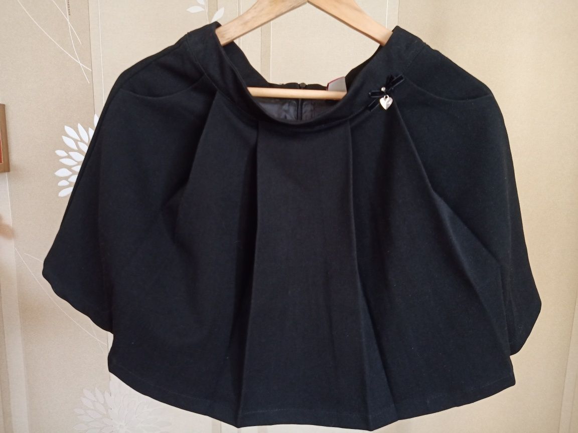 Черная юбка с карманамидля девочки в школу 8-9 лет размер 146