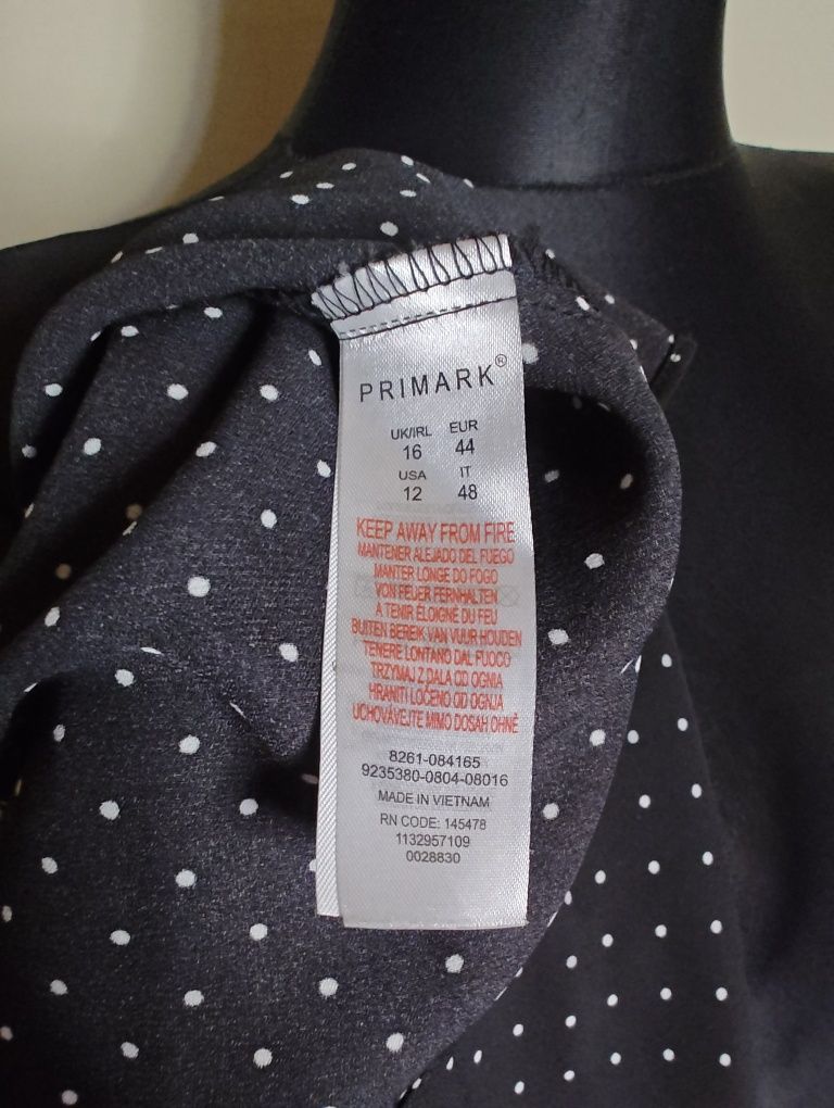 Elegancka czarna koszula w kropki XXL na lato