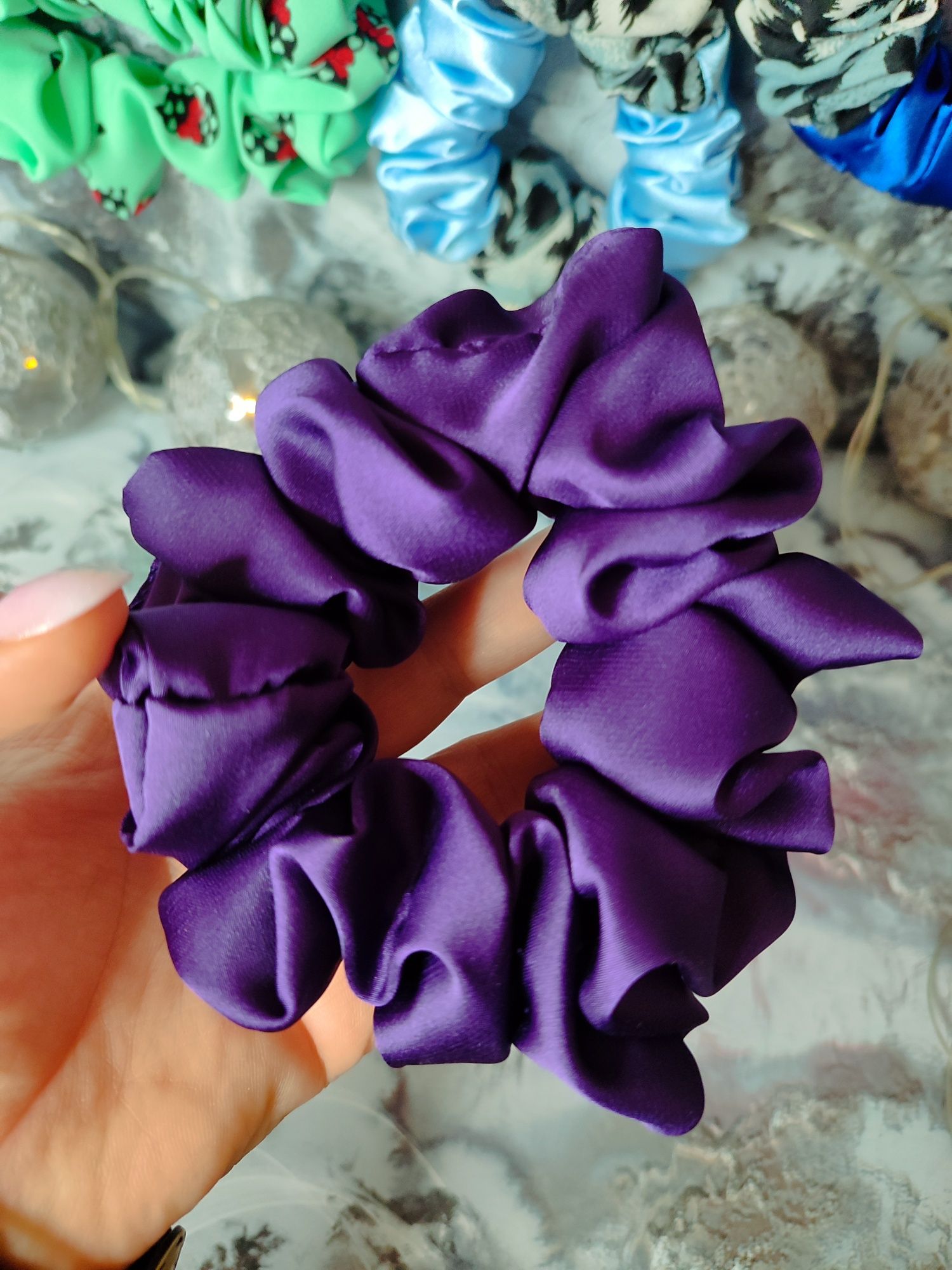 Scrunchie do włosów rozm M Jedwab