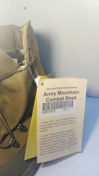 Botas Militares US Army Mountain Combat Boot - NOVAS - Tamanho 36