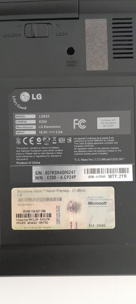 Portátil LG para peças - modelo - LGE23