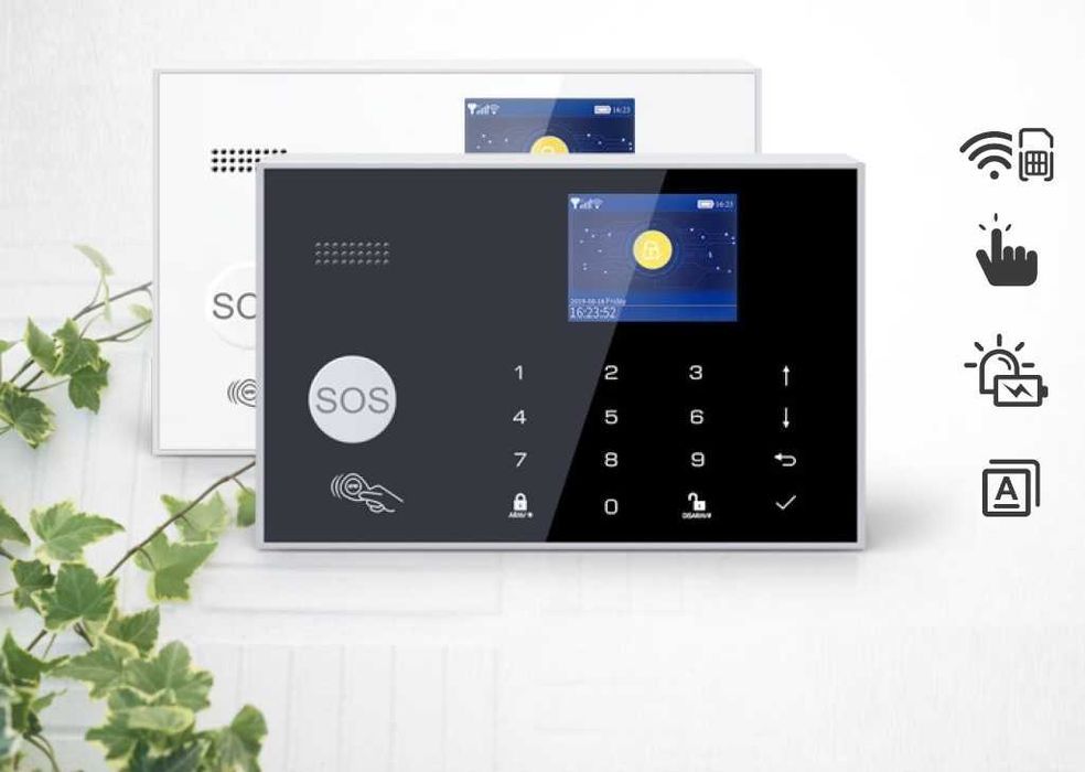 Bezprzewodowy Alarm Z Lcd 2.4 Gsm Wifi Sms Tuya Smart Po Polsku+10Xpir