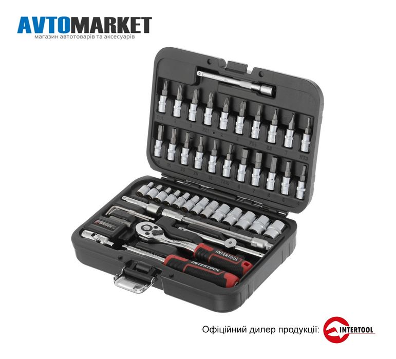Набір інструментів 46 од. STORM, 1/4", Сr-V INTERTOOL ET-8046