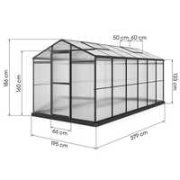 MOCNA SZKLARNIA z FUNDAMENTEM | 195x379cm | * Poliwęglanowa Płyta 4mm