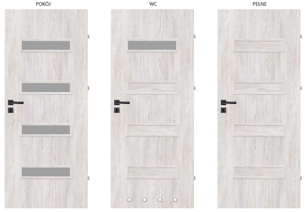 Drzwi przylgowe płytowe CLEO Dąb Szary ASTANA od ręki ALLDOOR
