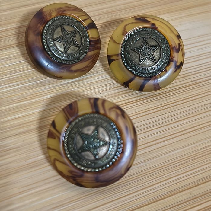 Винтажная коллекционная пуговица oklahoma 1907 button оклахома 1907