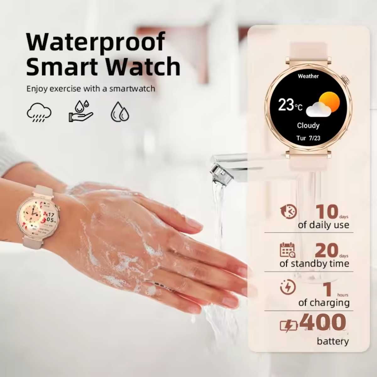 Женские смарт часы: EIGIIS S6 mini. NFC. GPS. Compass.
