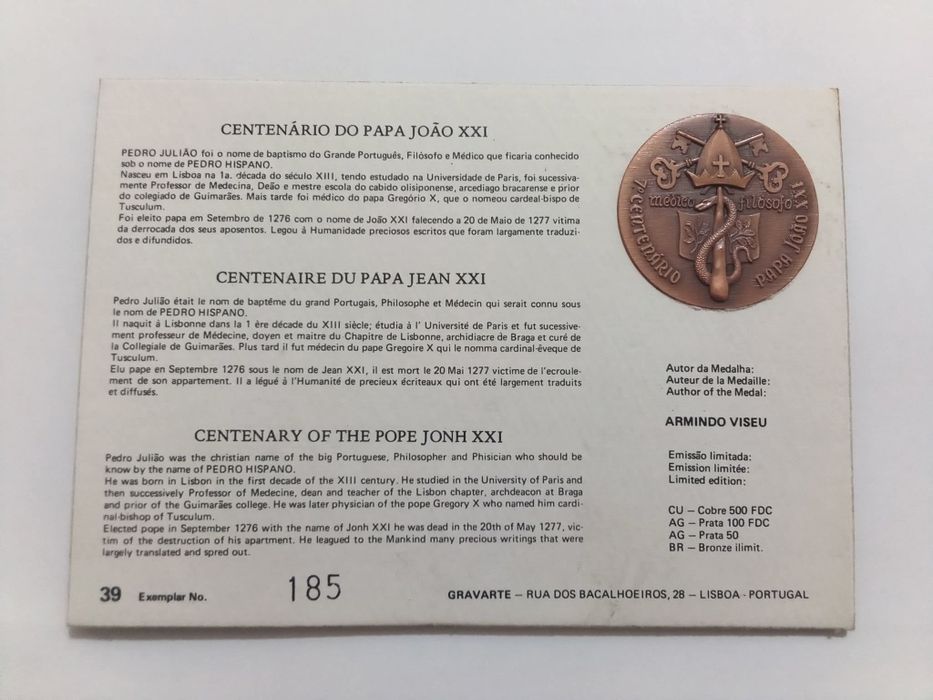 Filo-Medalhística - Pedro Hispano