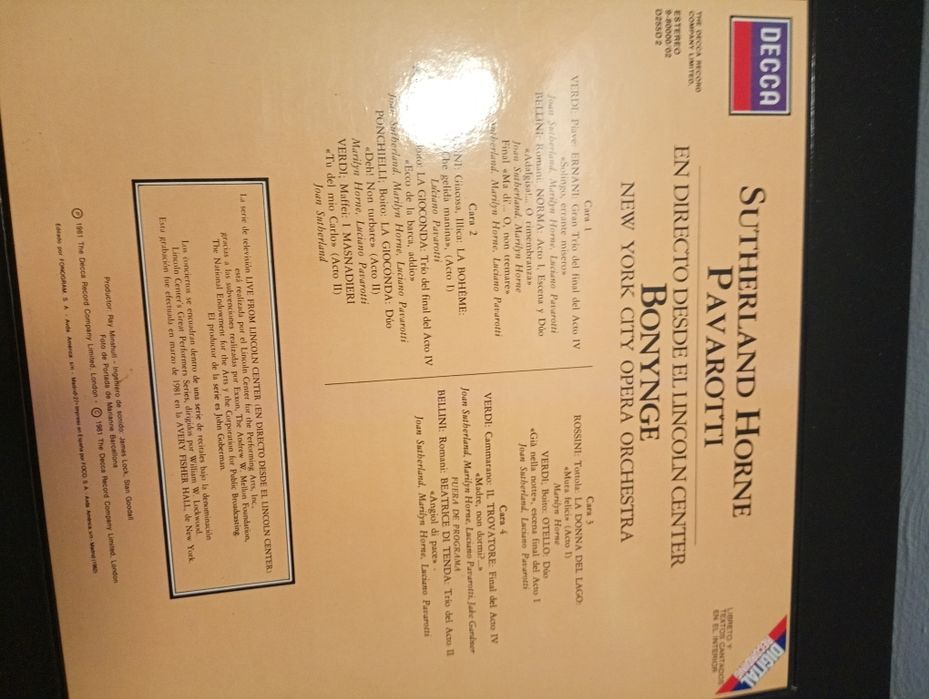 Richard Bonynge - Live From Lincoln Center	2x Vinil Musica Classica