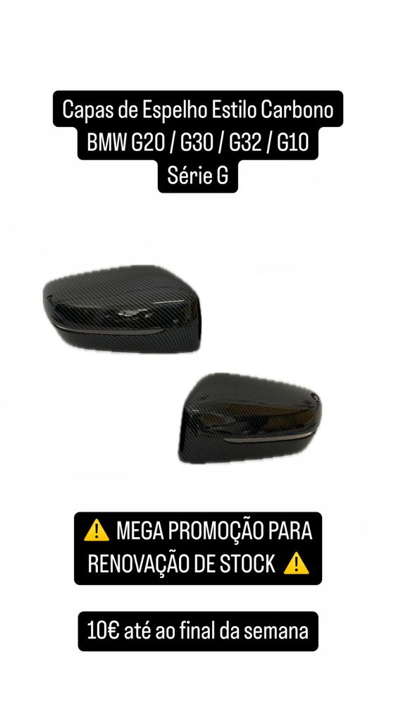 Capas de Espelho Estilo Carbono BMW G20 / G30 / G32 / G10 Série G
