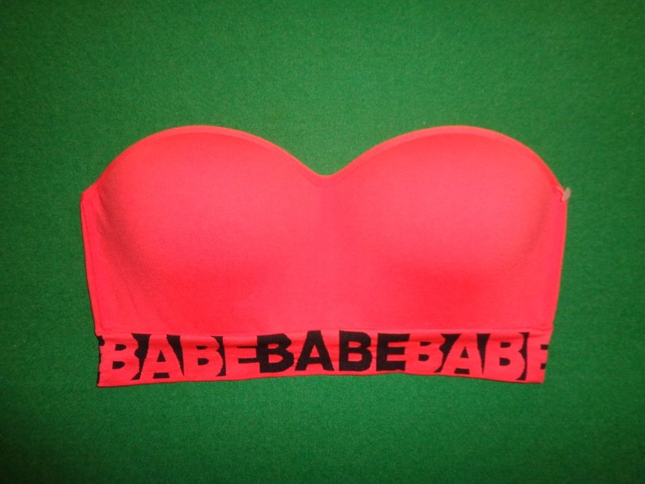 CENSORED BABE neonowy NOWY pomarańczowy biustonosz krótki top 42
