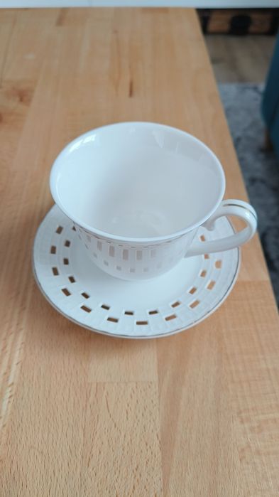 Komplet filiżanek Veroni Lucas 6+6 zestaw kawowy