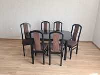 Stół + 6 krzeseł tapicerowanych