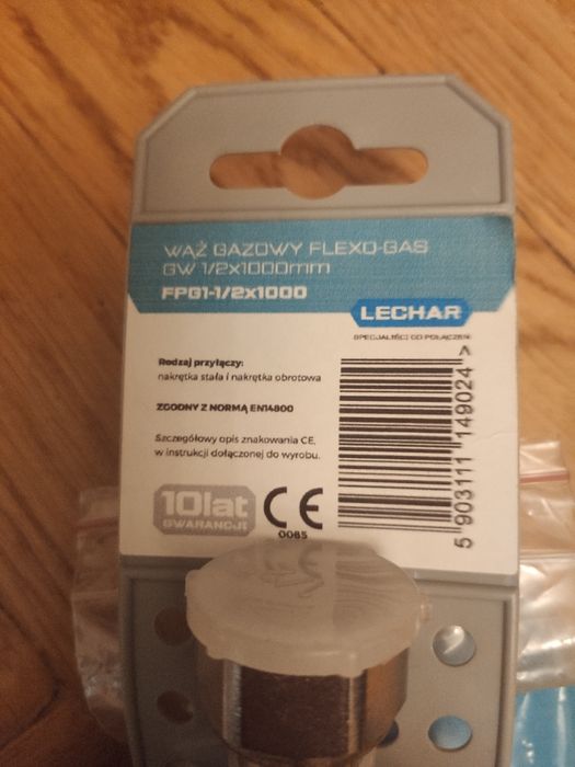 Wąż gazowy Elastyczne przyłącze Lechar FLEXO-GAS GW 1/2x1000