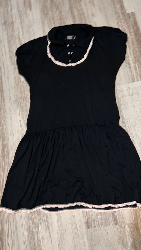 Czarna sukienka simple damska 40 L dziewczynka galowa 164 cm