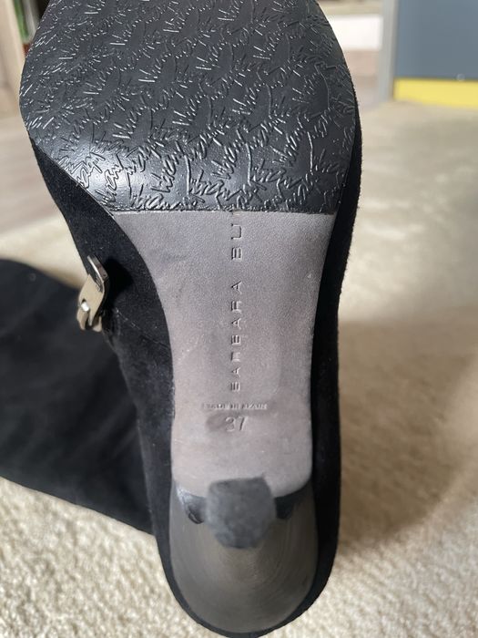 Сапоги ботфорды замшевые