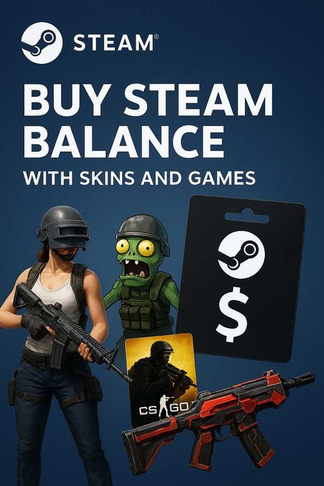 Продам баланс в Steam (ігри, скіни та інше)
